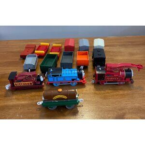 Thomas The Train Motized Lot 15 Harvey Trucks Flatbeds Cargo Tanker